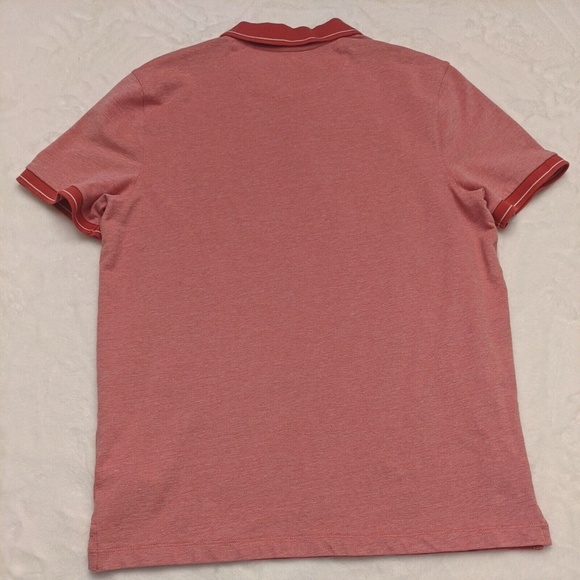 Michael Kors Mens Slim Fit Pink Red Polo Shirt M Short Sleeve Pullover Logo - Picture 9 of 10